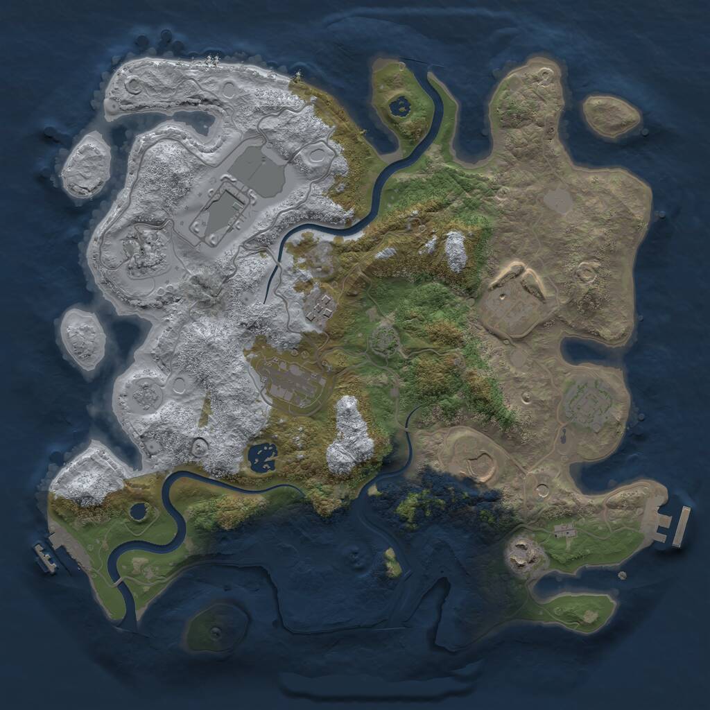 Rust Map: Procedural Map, Size: 3500, Seed: 5261994, 15 Monuments