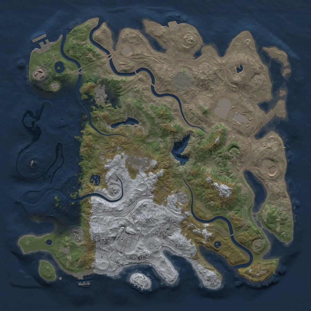 Rust Map: Procedural Map, Size: 4250, Seed: 1640289441, 15 Monuments