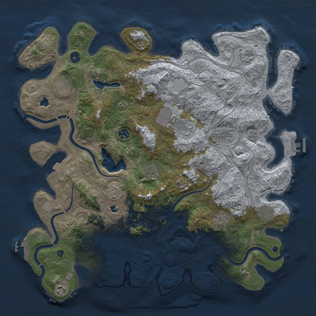 Rust Map: Procedural Map, Size: 4500, Seed: 71478785, 16 Monuments