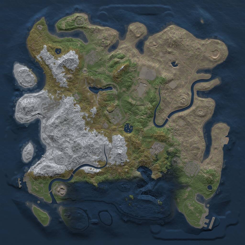 Rust Map: Procedural Map, Size: 4000, Seed: 1604202657, 16 Monuments