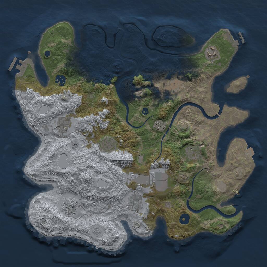 Rust Map: Procedural Map, Size: 3700, Seed: 1311619763, 16 Monuments