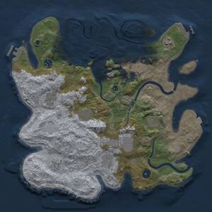 Thumbnail Rust Map: Procedural Map, Size: 3700, Seed: 1311619763, 16 Monuments