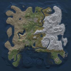 Thumbnail Rust Map: Procedural Map, Size: 4000, Seed: 2469937, 14 Monuments