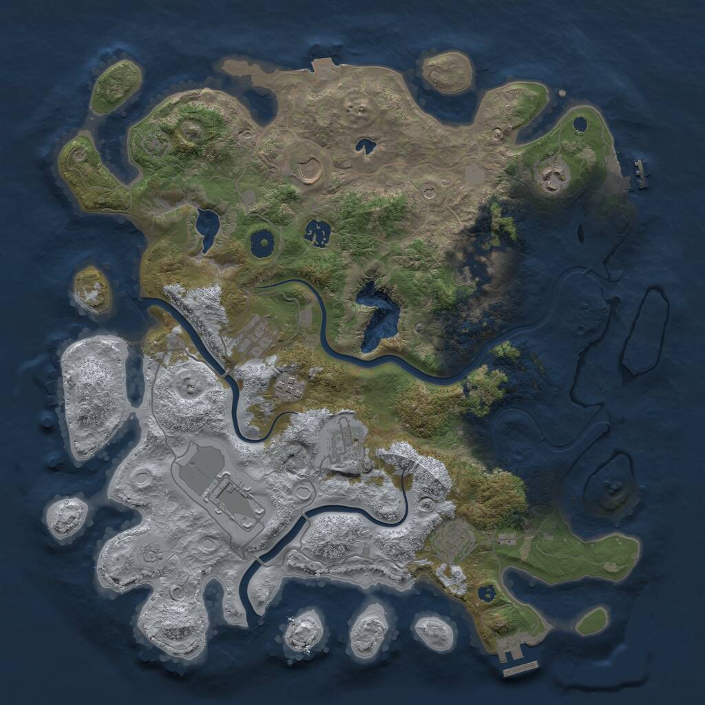Rust Map: Procedural Map, Size: 4000, Seed: 1948705646, 15 Monuments