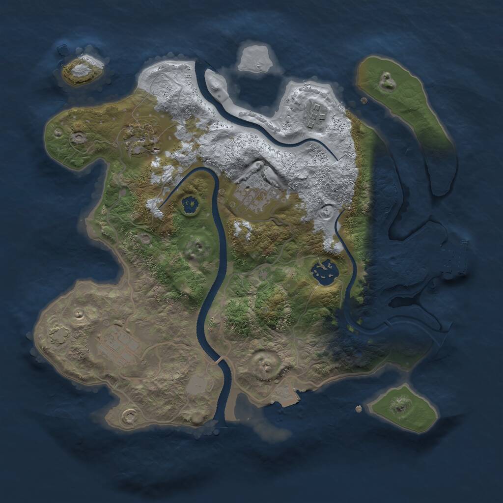 Rust Map: Procedural Map, Size: 3000, Seed: 987481, 8 Monuments
