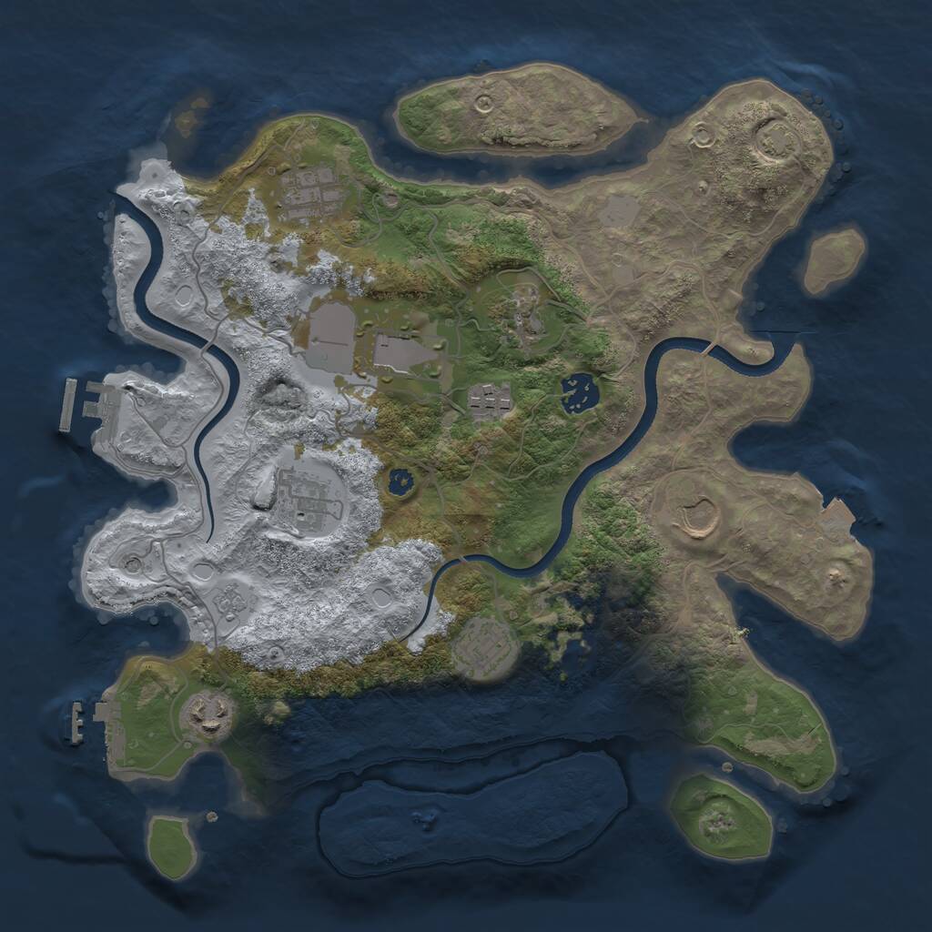 Rust Map: Procedural Map, Size: 3500, Seed: 481420748, 15 Monuments