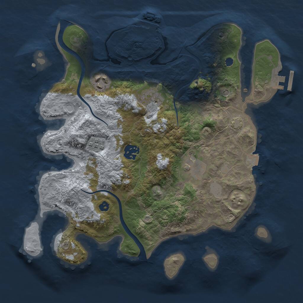 Rust Map: Procedural Map, Size: 3000, Seed: 87345834, 10 Monuments