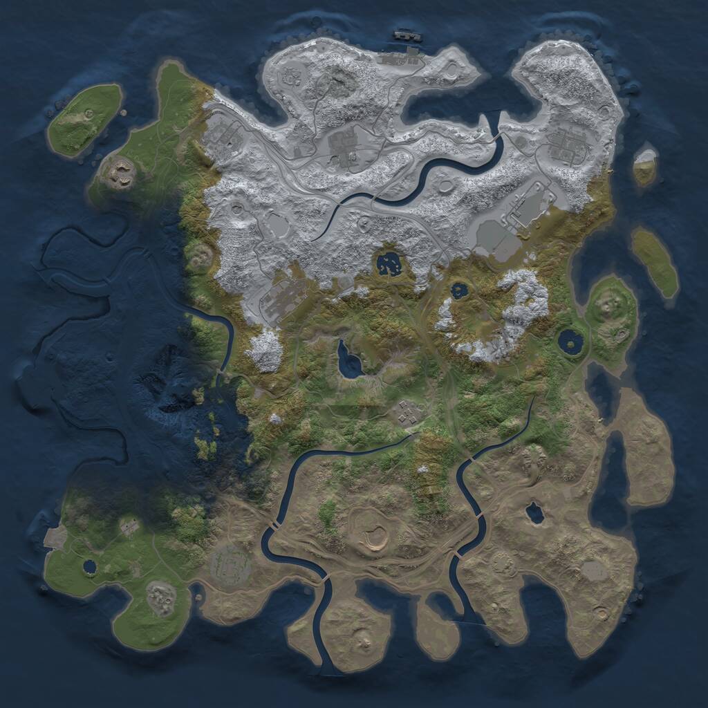 Rust Map: Procedural Map, Size: 4250, Seed: 417516, 17 Monuments