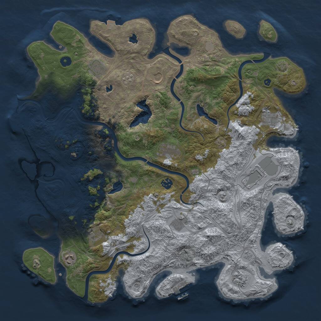 Rust Map: Procedural Map, Size: 4500, Seed: 237239637, 17 Monuments