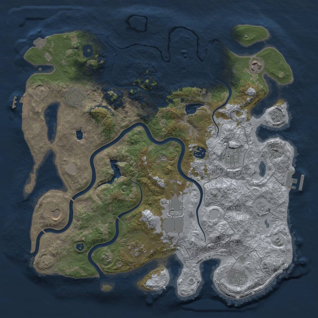 Rust Map: Procedural Map, Size: 4000, Seed: 998194, 15 Monuments