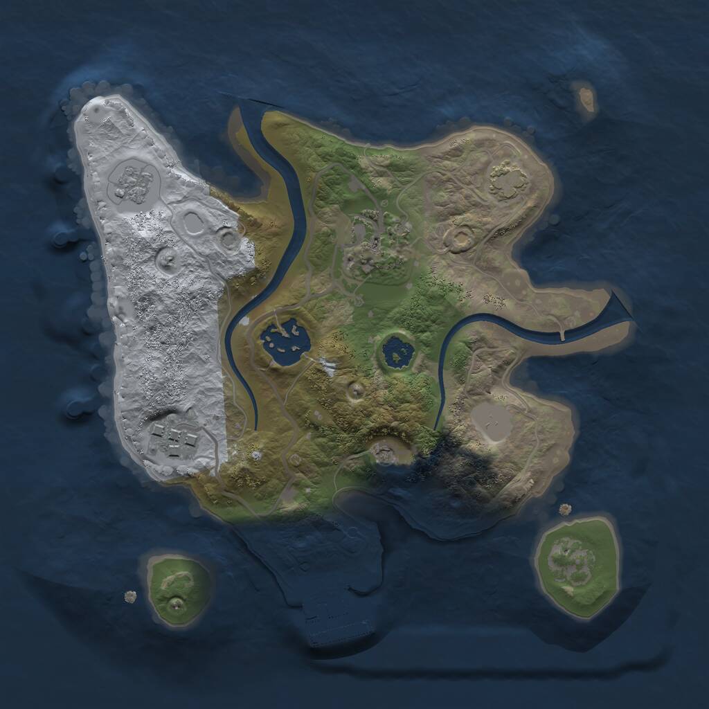 Rust Map: Procedural Map, Size: 2320, Seed: 239714440, 8 Monuments