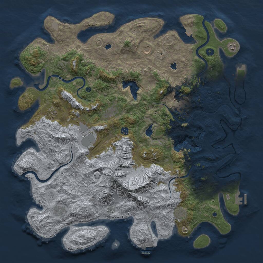 Rust Map: Procedural Map, Size: 5000, Seed: 1689399643, 16 Monuments