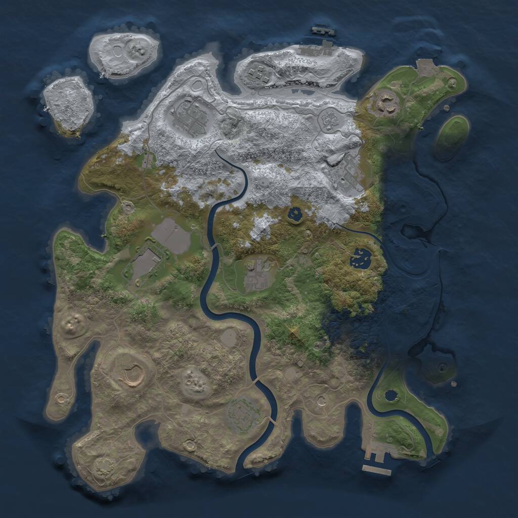 Rust Map: Procedural Map, Size: 3600, Seed: 164117357, 15 Monuments
