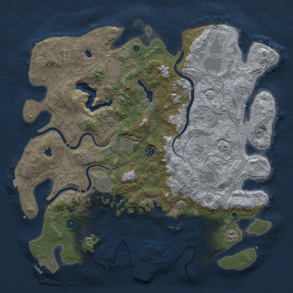 Rust Map: Procedural Map, Size: 4500, Seed: 298792391, 15 Monuments