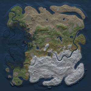 Thumbnail Rust Map: Procedural Map, Size: 4800, Seed: 1358153672, 17 Monuments