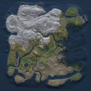 Thumbnail Rust Map: Procedural Map, Size: 3600, Seed: 43113, 15 Monuments