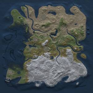 Thumbnail Rust Map: Procedural Map, Size: 4450, Seed: 78952222, 17 Monuments