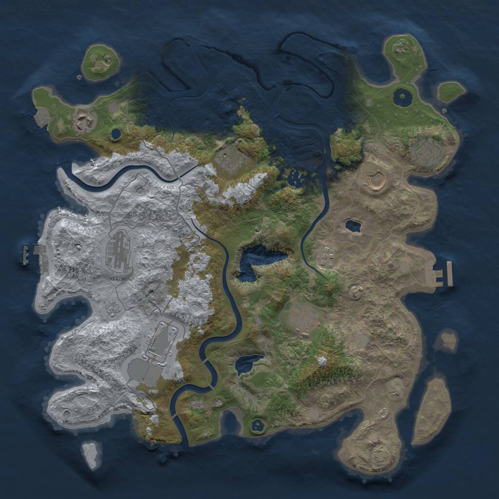Rust Map: Procedural Map, Size: 4000, Seed: 38616793, 15 Monuments