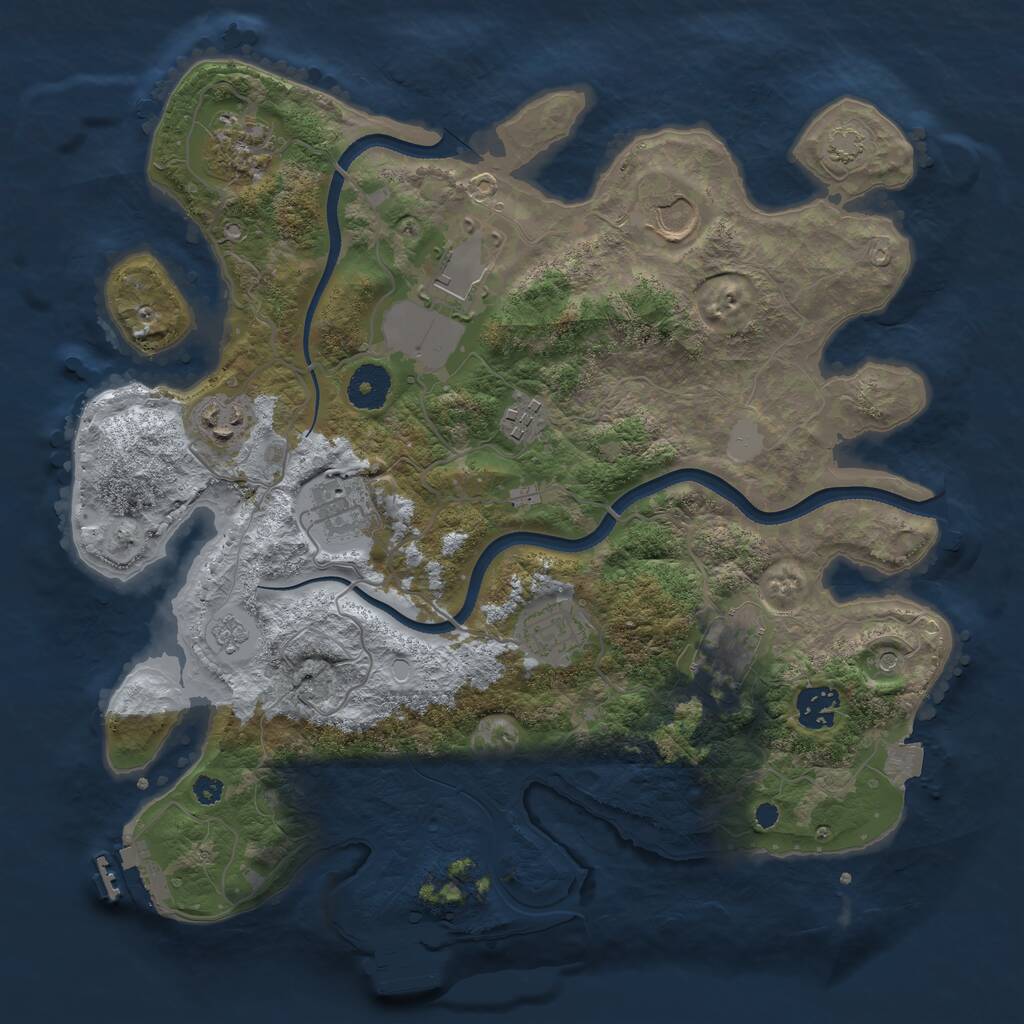 Rust Map: Procedural Map, Size: 3500, Seed: 538303831, 15 Monuments
