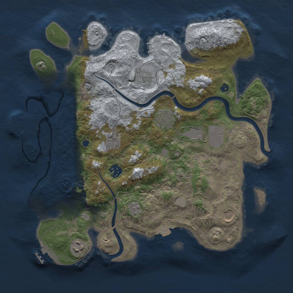 Rust Map: Procedural Map, Size: 3500, Seed: 123122, 14 Monuments