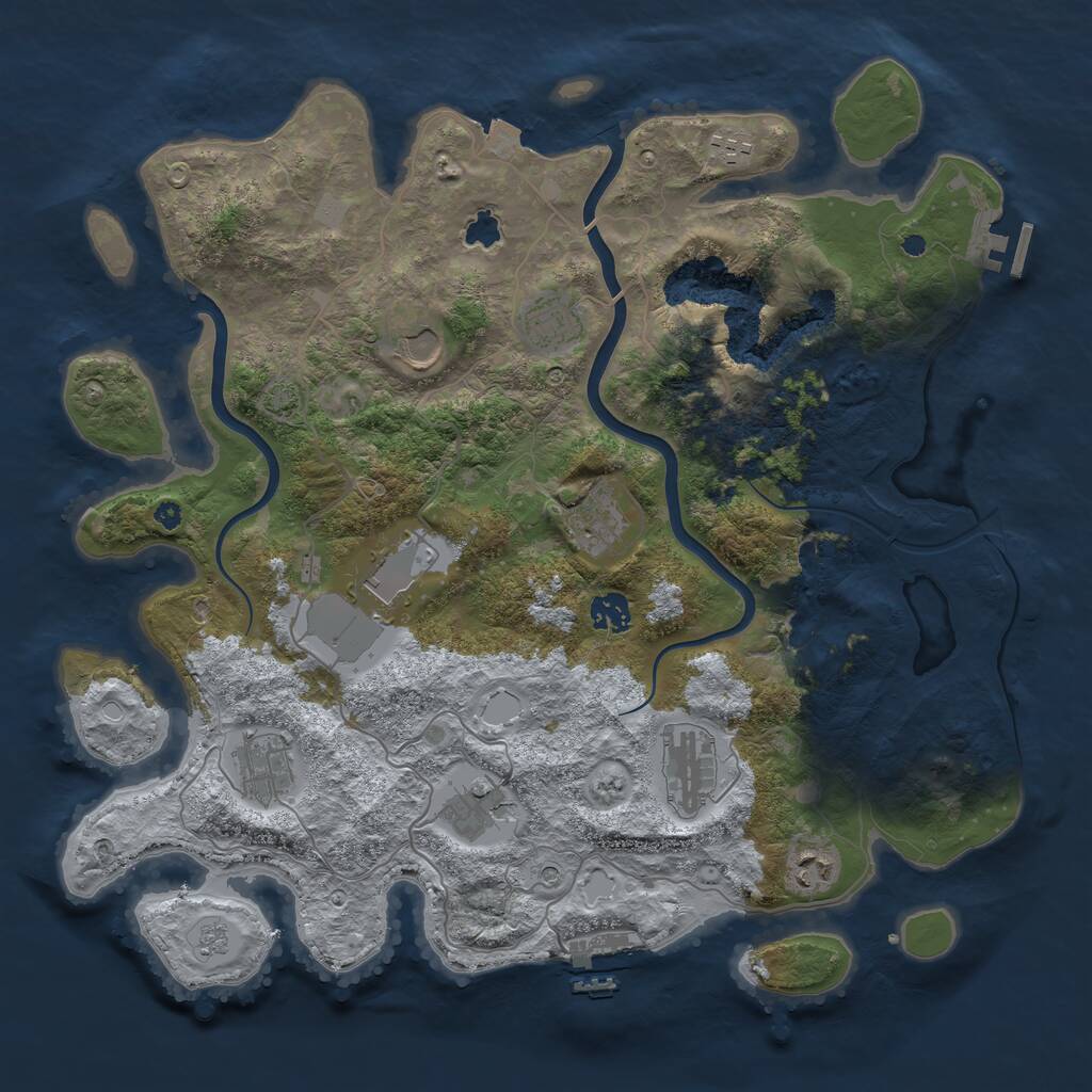 Rust Map: Procedural Map, Size: 4000, Seed: 1514778672, 16 Monuments