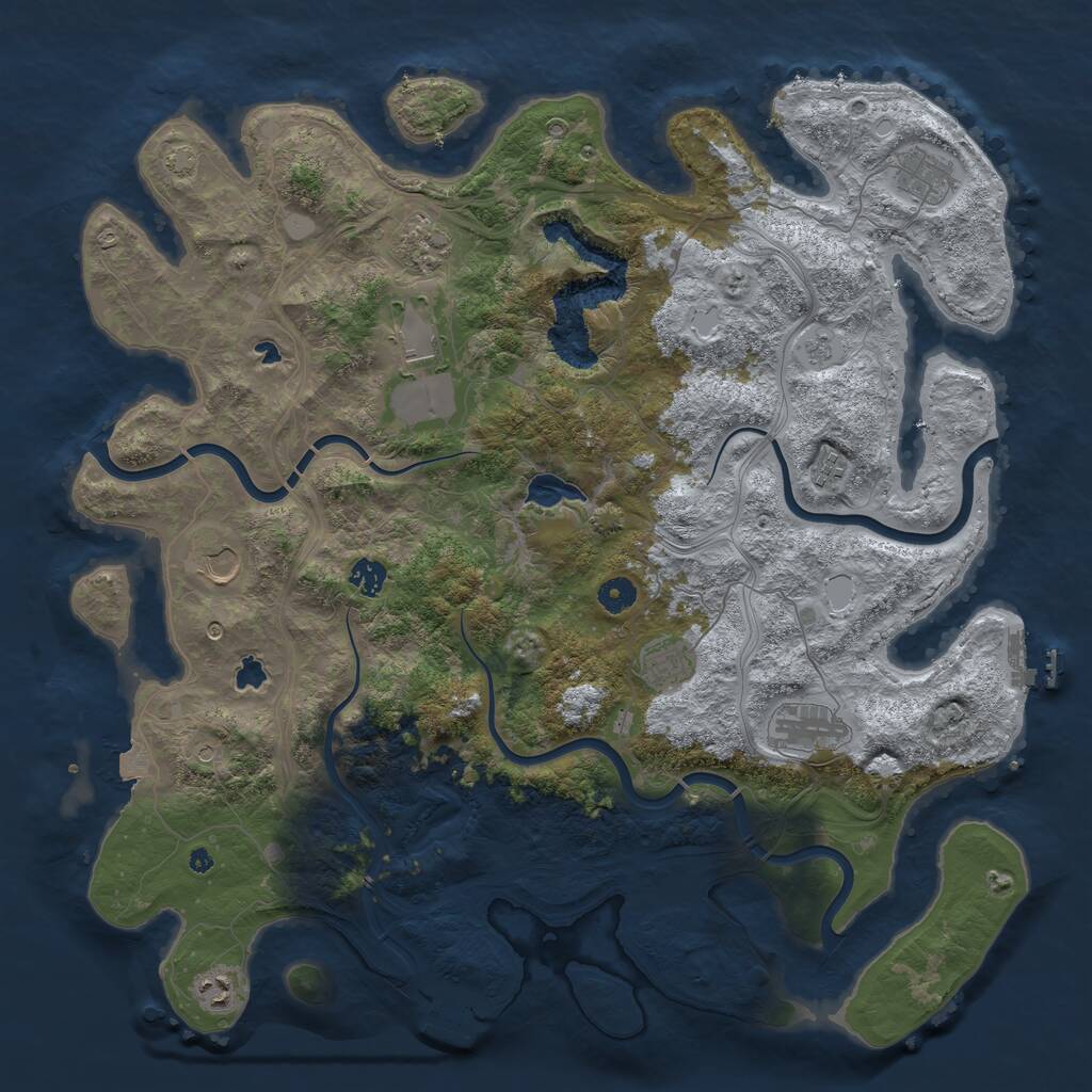 Rust Map: Procedural Map, Size: 4520, Seed: 740333666, 15 Monuments
