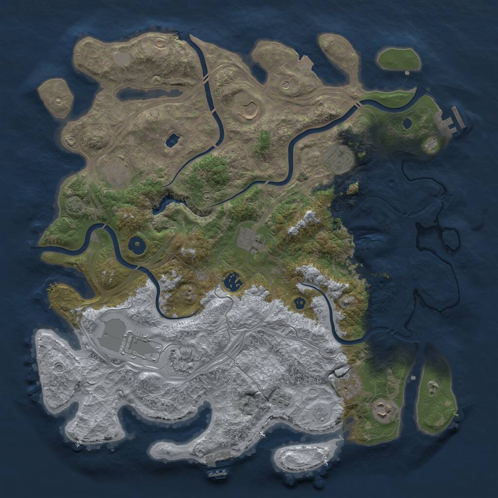 Rust Map: Procedural Map, Size: 4250, Seed: 1633160975, 16 Monuments