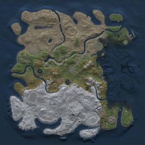 Thumbnail Rust Map: Procedural Map, Size: 4250, Seed: 1633160975, 16 Monuments