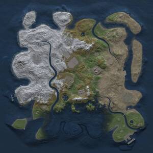 Thumbnail Rust Map: Procedural Map, Size: 3700, Seed: 866, 15 Monuments