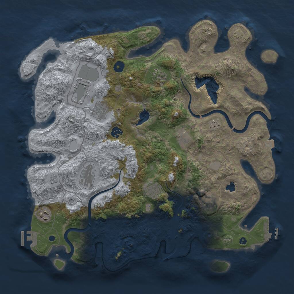 Rust Map: Procedural Map, Size: 4000, Seed: 655450188, 16 Monuments