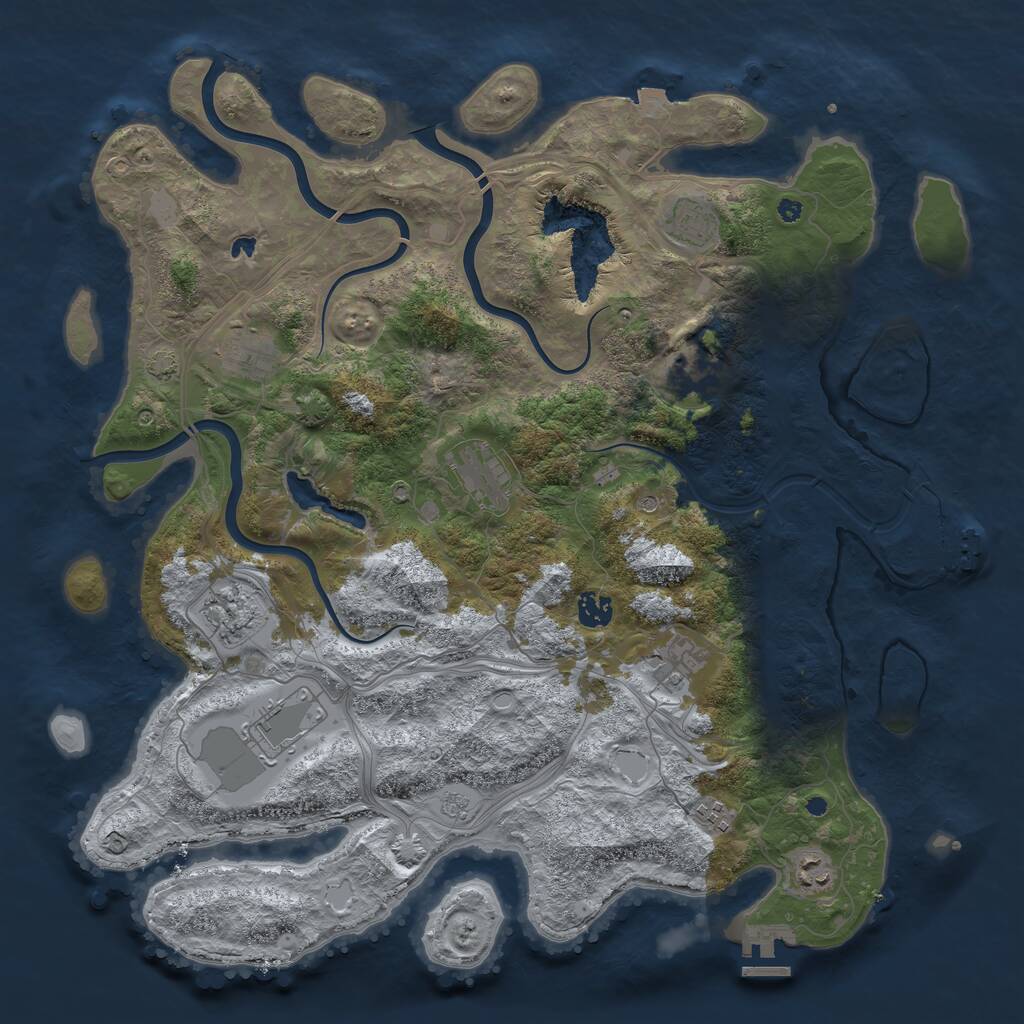 Rust Map: Procedural Map, Size: 4250, Seed: 2060145550, 16 Monuments