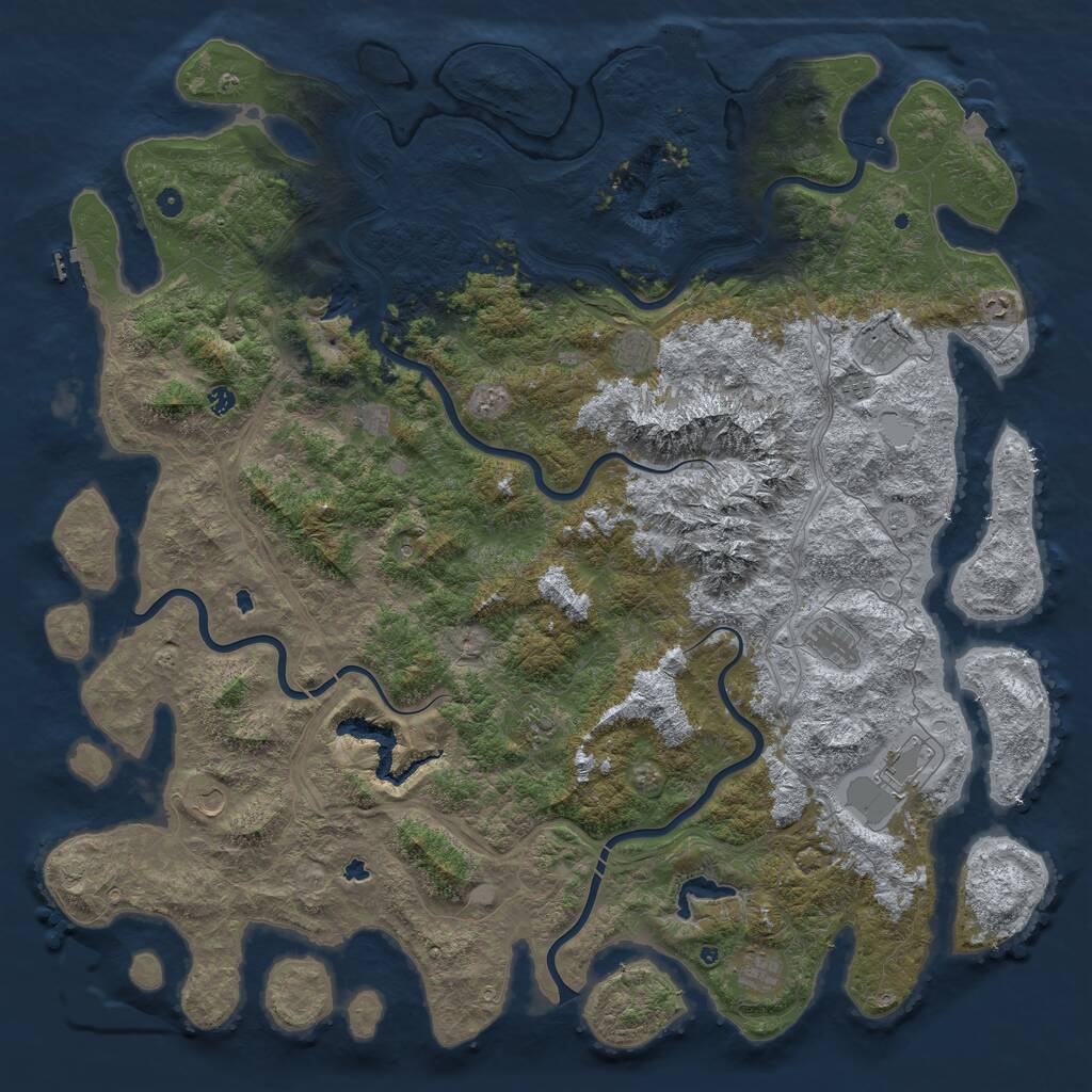 Rust Map: Procedural Map, Size: 6000, Seed: 10203, 17 Monuments