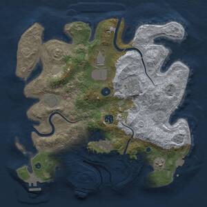 Thumbnail Rust Map: Procedural Map, Size: 3500, Seed: 2473124, 13 Monuments