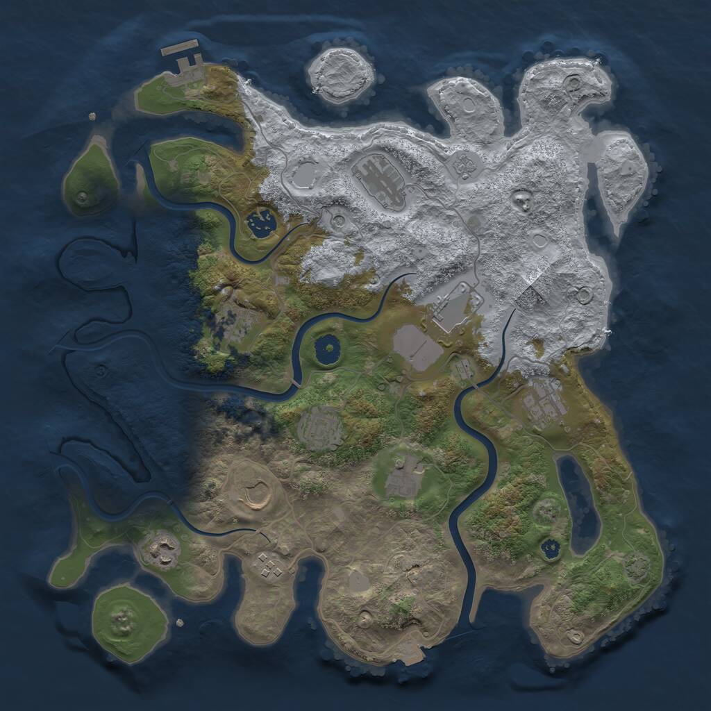 Rust Map: Procedural Map, Size: 3800, Seed: 2250615, 15 Monuments