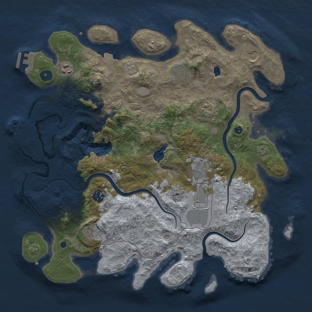 Rust Map: Procedural Map, Size: 4000, Seed: 1390279567, 15 Monuments