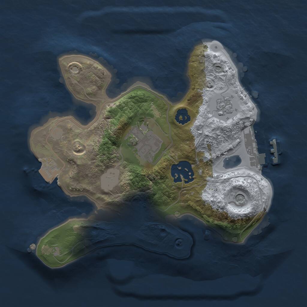 Rust Map: Procedural Map, Size: 2000, Seed: 389758206, 6 Monuments