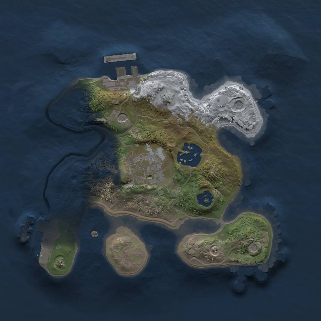 Rust Map: Procedural Map, Size: 2000, Seed: 1883342898, 6 Monuments