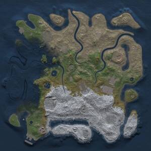 Thumbnail Rust Map: Procedural Map, Size: 3750, Seed: 24681357, 16 Monuments