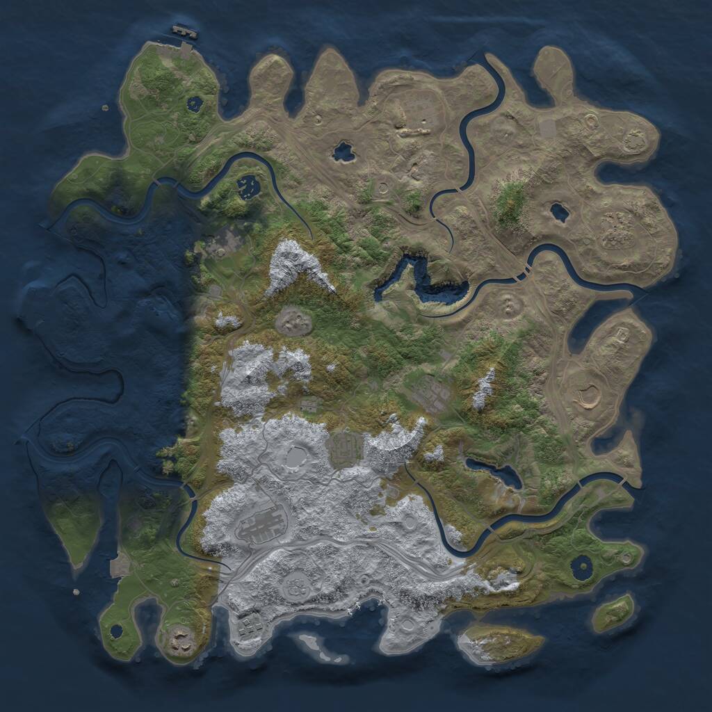 Rust Map: Procedural Map, Size: 4500, Seed: 19749594, 16 Monuments