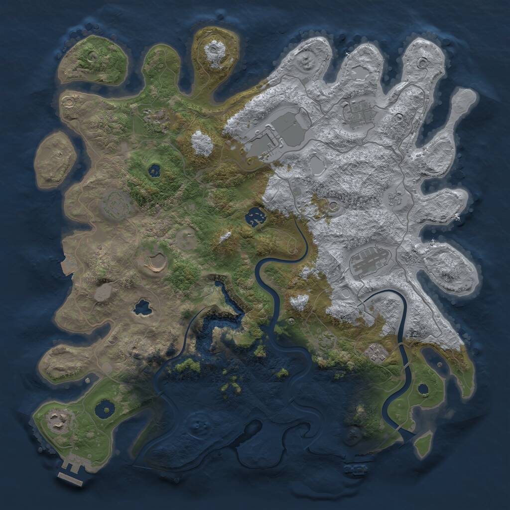 Rust Map: Procedural Map, Size: 4000, Seed: 26474, 15 Monuments