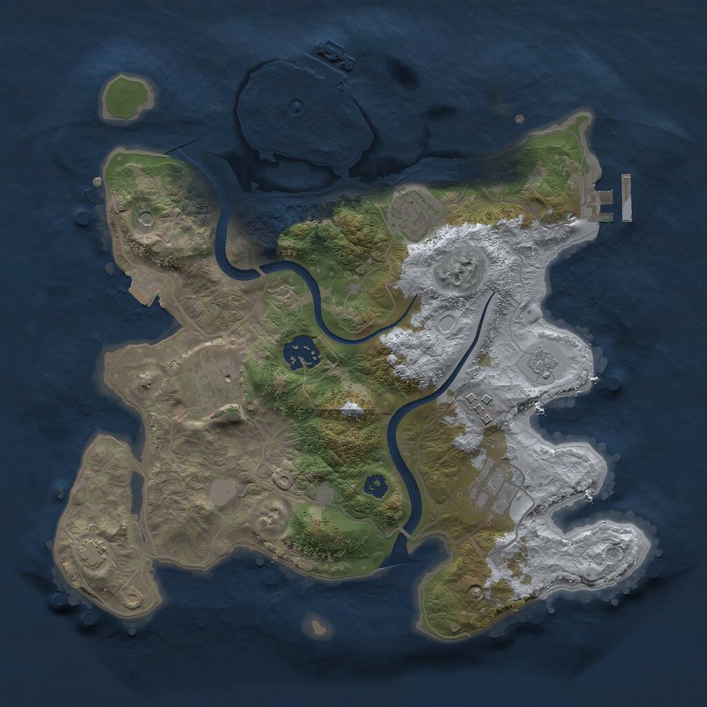 Rust Map: Procedural Map, Size: 3000, Seed: 433434534, 11 Monuments