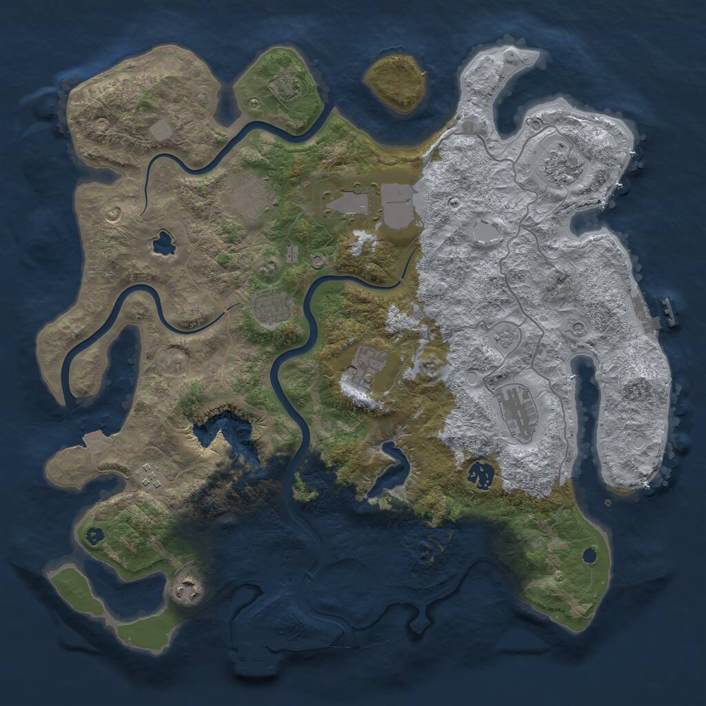 Rust Map: Procedural Map, Size: 4000, Seed: 230870206, 15 Monuments