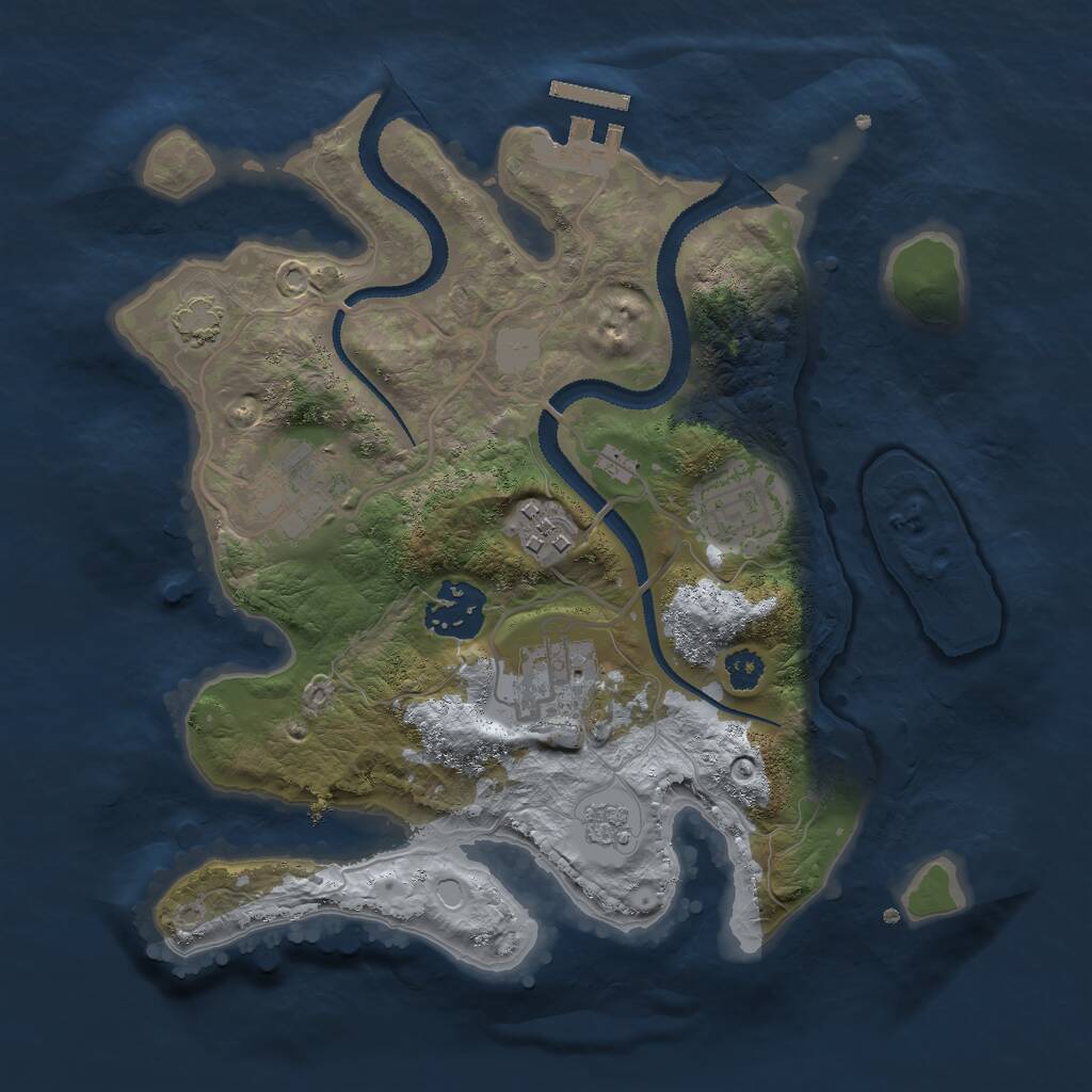 Rust Map: Procedural Map, Size: 2750, Seed: 609249577, 9 Monuments