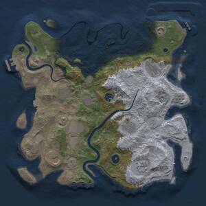 Thumbnail Rust Map: Procedural Map, Size: 3700, Seed: 1306249735, 16 Monuments