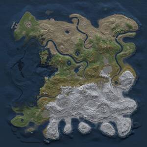 Thumbnail Rust Map: Procedural Map, Size: 4300, Seed: 8675, 15 Monuments