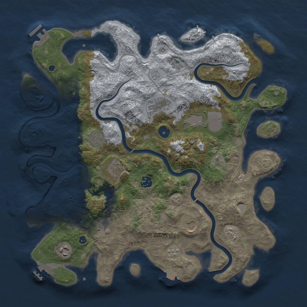 Rust Map: Procedural Map, Size: 3999, Seed: 893474979, 15 Monuments