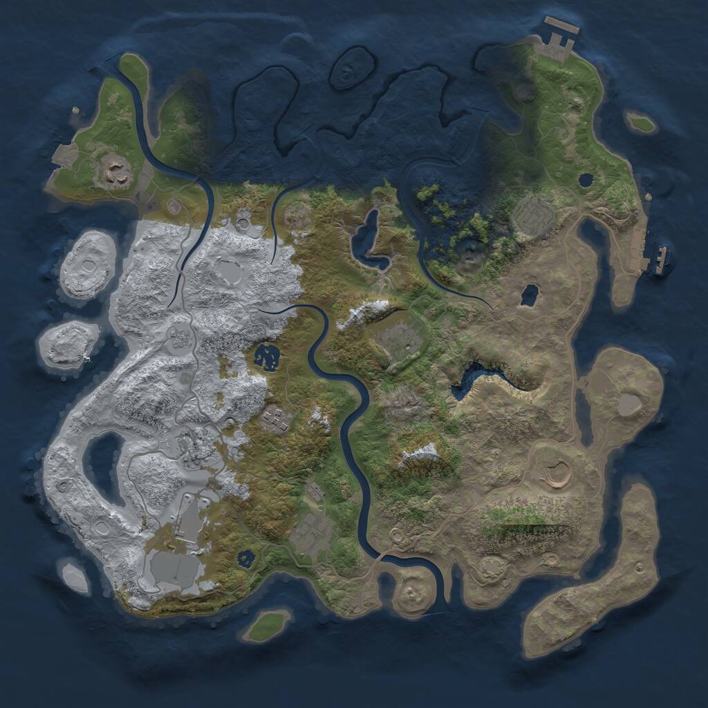 Rust Map: Procedural Map, Size: 4000, Seed: 1336777459, 15 Monuments