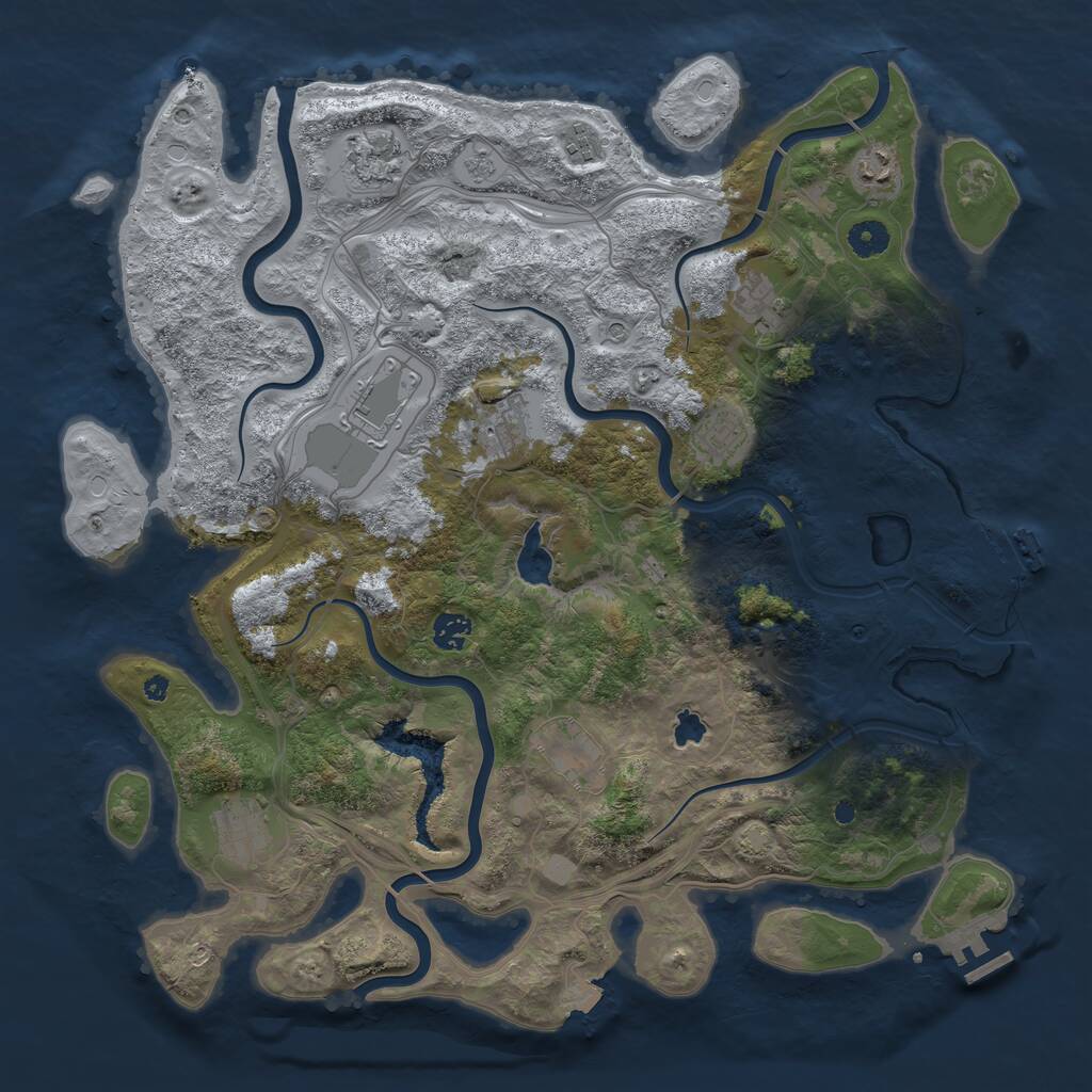 Rust Map: Procedural Map, Size: 4250, Seed: 1955048614, 16 Monuments