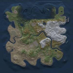 Thumbnail Rust Map: Procedural Map, Size: 3750, Seed: 1756957390, 15 Monuments