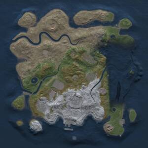 Thumbnail Rust Map: Procedural Map, Size: 3500, Seed: 32429, 13 Monuments
